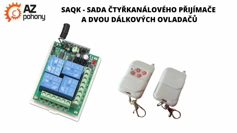 SAQK - SADA ČTYŘKANÁLOVÉHO PŘIJÍMAČE A DVOU DÁLKOVÝCH OVLADAČŮ